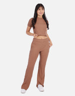 Conjunto casual Mujer en Canalé con Top y Pantalón recto