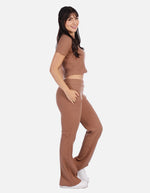 Conjunto casual Mujer en Canalé con Top y Pantalón recto