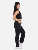 Conjunto casual mujer con top crop y pantalón tipo cargo