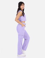 Conjunto casual mujer con top crop y pantalón tipo cargo