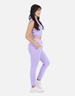 Conjunto casual mujer con top elástico y jogger con cordón