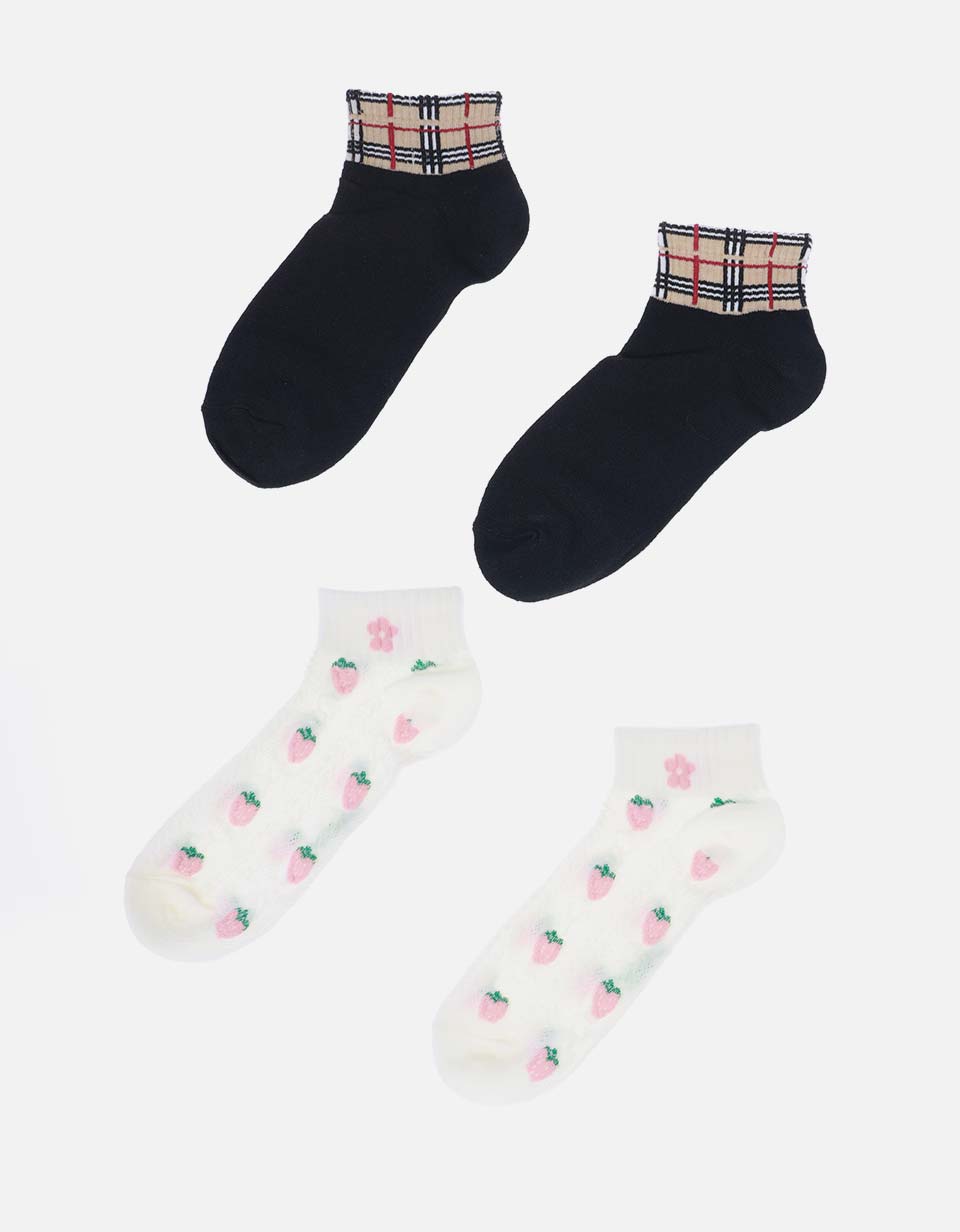 Pack x2 de medias de corte tobillero