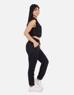 Conjunto casual mujer con top elástico y jogger con cordón