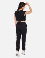 Conjunto casual mujer con top elástico y jogger con cordón