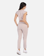 Conjunto casual mujer con top elástico y jogger con cordón