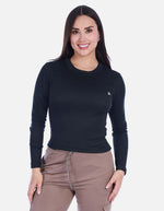 Camiseta Deportiva Manga Larga Cuello Alto con Licra