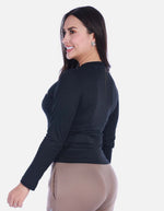 Camiseta Deportiva Manga Larga Cuello Alto con Licra
