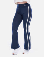 Pantalón Deportivo Bota Campana Azul Oscuro con Franjas Laterales