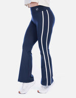 Pantalón Deportivo Bota Campana Azul Oscuro con Franjas Laterales