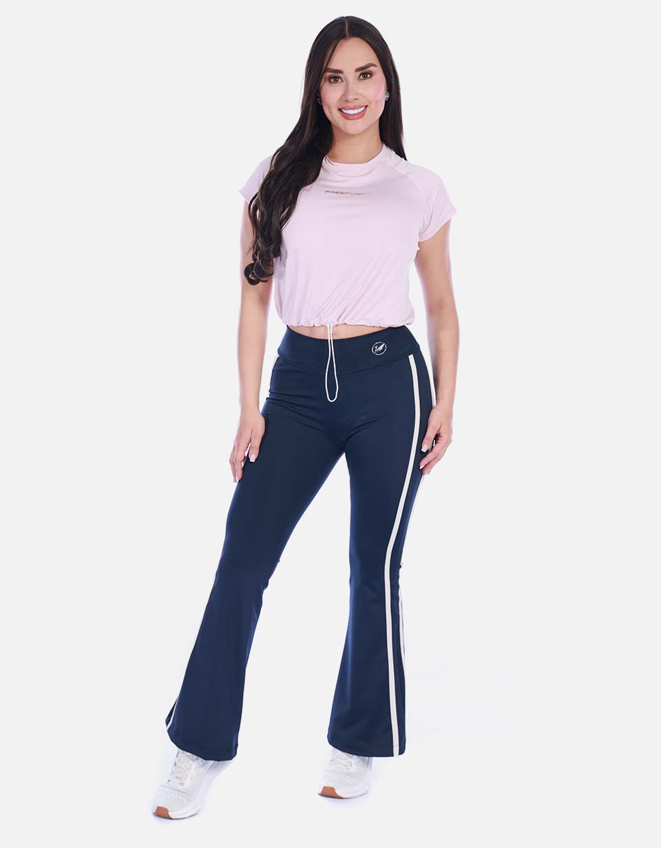 Camiseta Deportiva Manga Corta Raglán con Cordón Ajustable Rosada