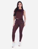 Top Deportivo Manga Sisa Tipo Crop Cuello Redondo