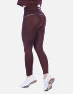 Leggings Deportivos Tiro Alto Vinotinto con Vivo Contraste
