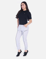 Pantalón Jogger Deportivo Gris Jaspe con Vivos Negros