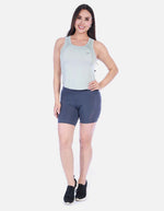 Conjunto Deportivo 2 Piezas: Top Manga Sisa Menta y Biker Short Gris