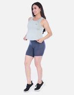 Conjunto Deportivo 2 Piezas: Top Manga Sisa Menta y Biker Short Gris