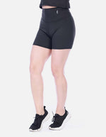 Short Deportivo Biker Tiro Alto con Pretina Ancha Negro