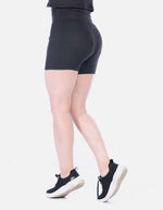 Short Deportivo Biker Tiro Alto con Pretina Ancha Negro
