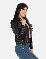 Chaqueta Mujer negra en Cuero sintético