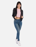 Chaqueta Mujer negra en Cuero sintético