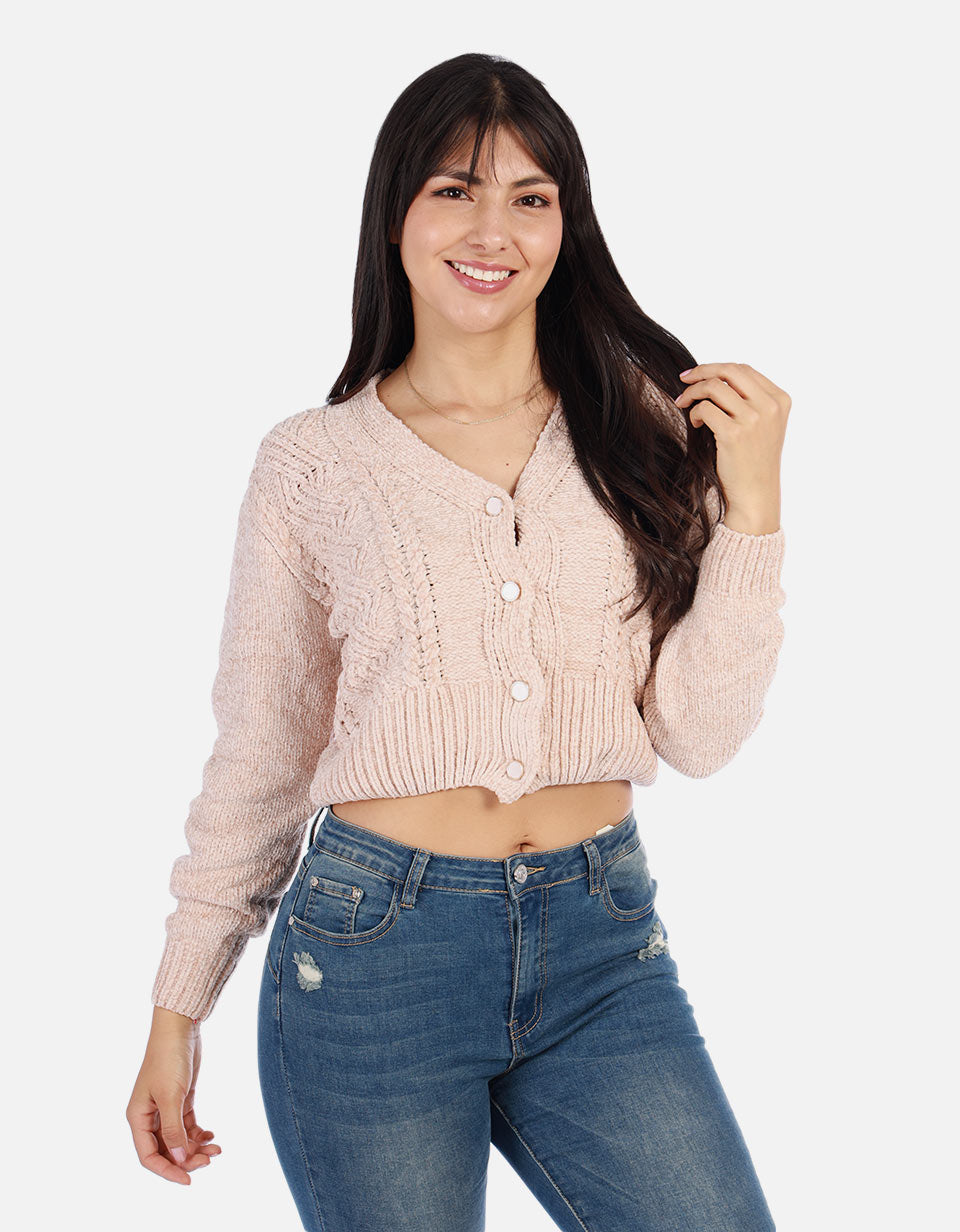 Buzo tejido de Botones Mujer