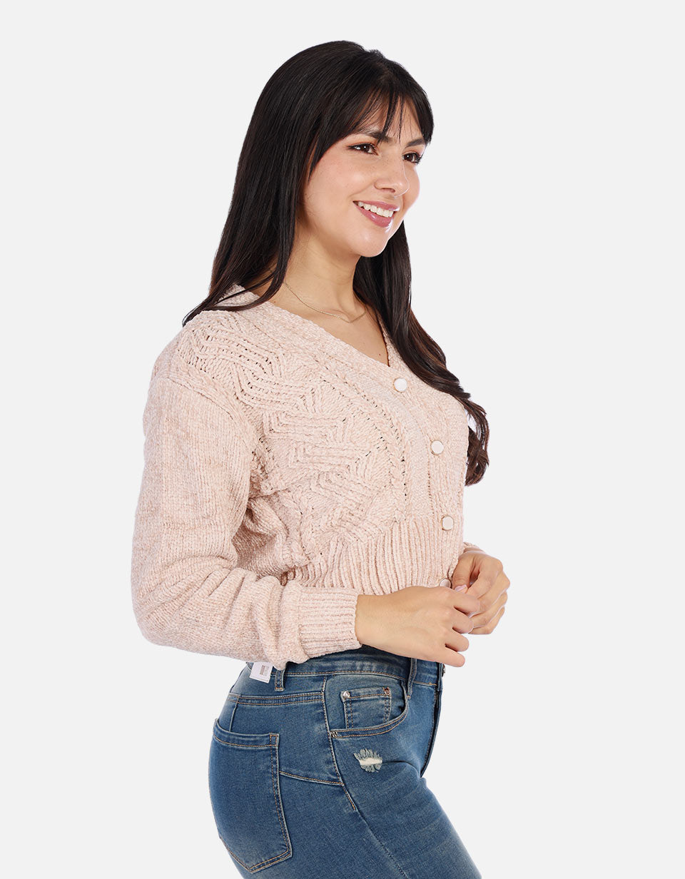 Buzo tejido de Botones Mujer