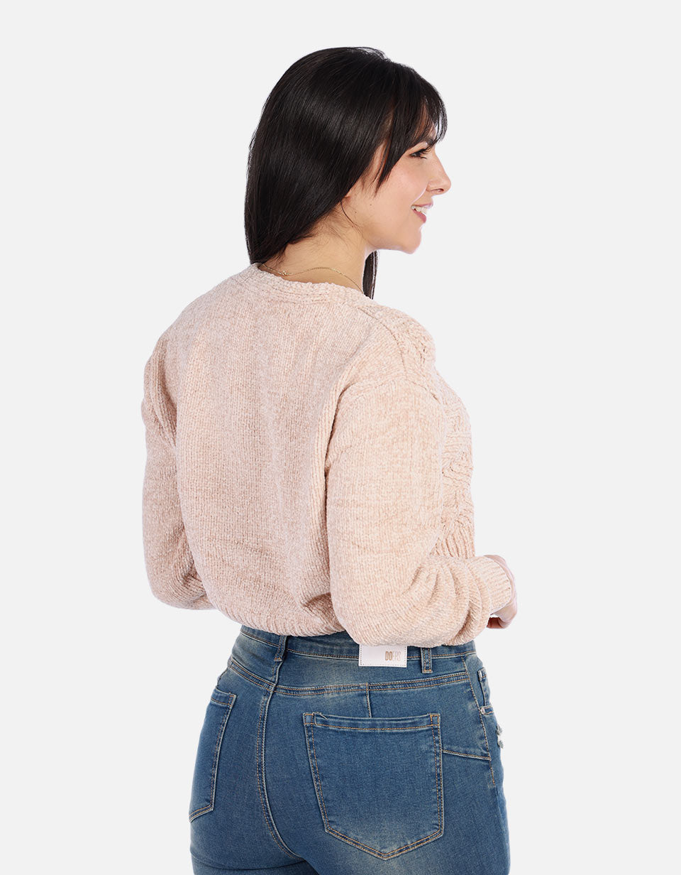 Buzo tejido de Botones Mujer