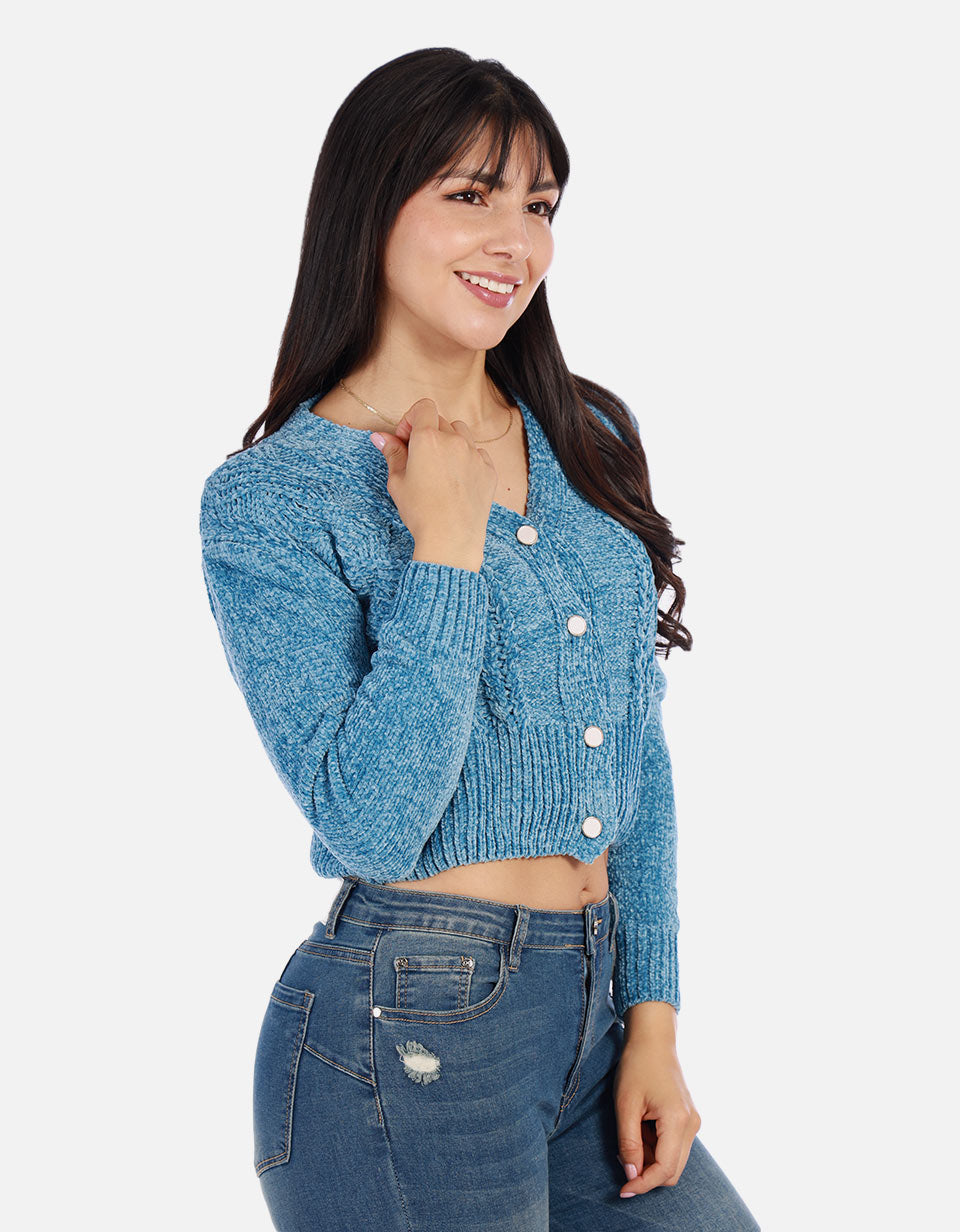 Buzo tejido de Botones Mujer