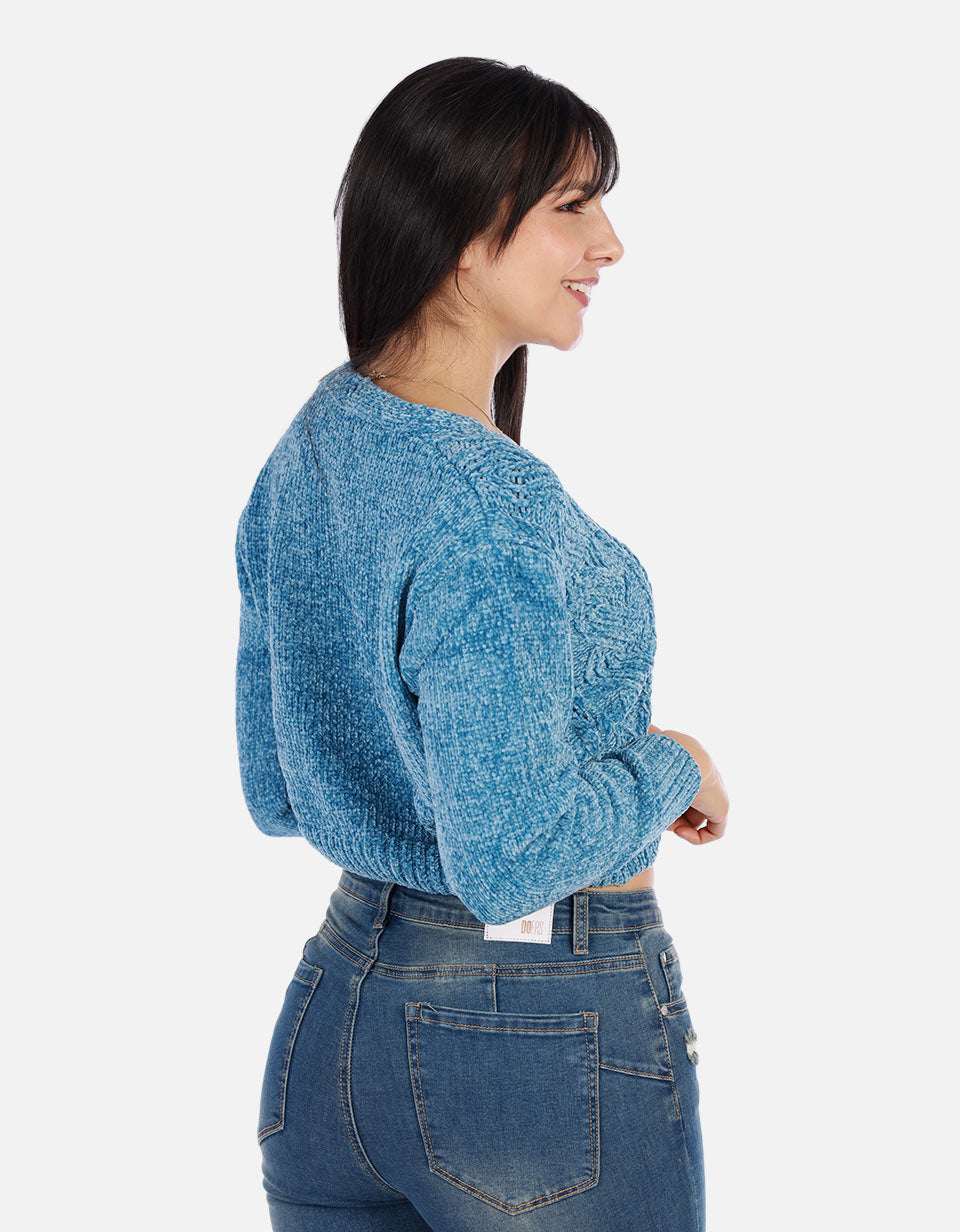 Buzo tejido de Botones Mujer