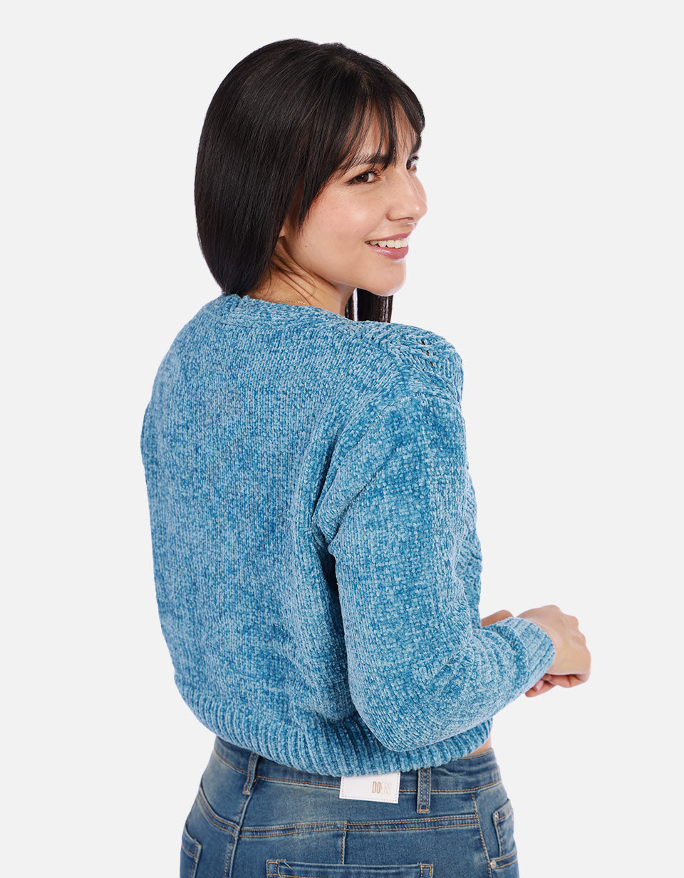 Buzo tejido de Botones Mujer
