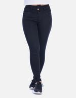 Jean Skinny Tiro Alto con Pretina Ancha de 3 Botones
