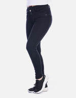 Jean Skinny Tiro Alto con Pretina Ancha de 3 Botones