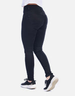 Jean Skinny Tiro Alto con Pretina Ancha de 3 Botones
