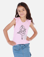 Camiseta sin mangas para niña con diseño de bailarina