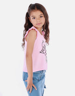 Camiseta sin mangas para niña con diseño de bailarina