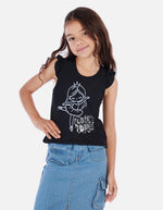 Camiseta sin mangas para niña con diseño de bailarina