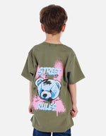 Camiseta para niño con diseño urbano y estampado de oso