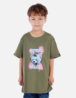 Camiseta para niño con diseño urbano y estampado de oso