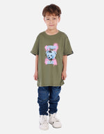 Camiseta para niño con diseño urbano y estampado de oso