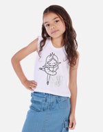 Camiseta sin mangas para niña con diseño de bailarina