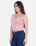Blusa de Tiras Graduables con Detalle de Aberturas Frontales
