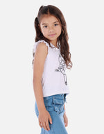 Camiseta sin mangas para niña con diseño de bailarina
