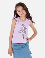 Camiseta sin mangas para niña con diseño de bailarina