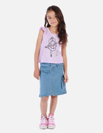 Camiseta sin mangas para niña con diseño de bailarina