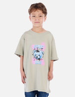 Camiseta para niño con diseño urbano y estampado de oso
