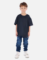 Camiseta waffle para niño con fit amplio y textura acanalada