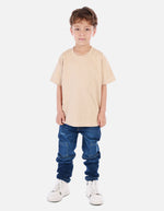 Camiseta waffle para niño con fit amplio y textura acanalada