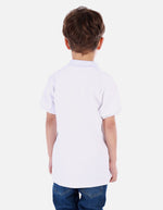 Polo urbano para niño con cuello camisero y estampados decorativos