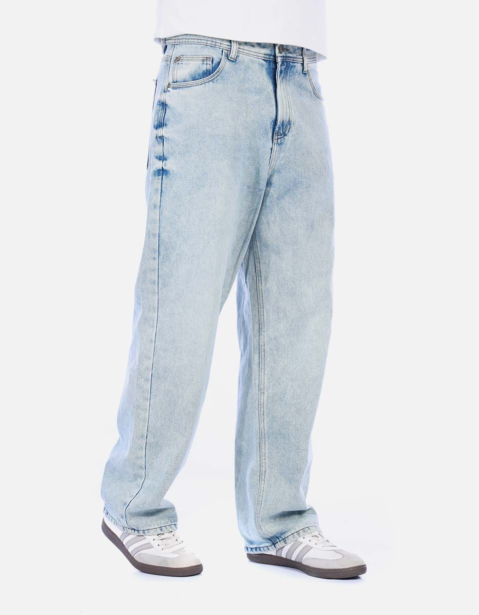 Jean Recto Cintas / Wide Leg para Hombre - Azul Hielo