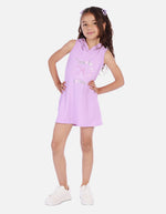 Vestido corto sin mangas para niña con capucha