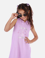 Vestido corto sin mangas para niña con capucha